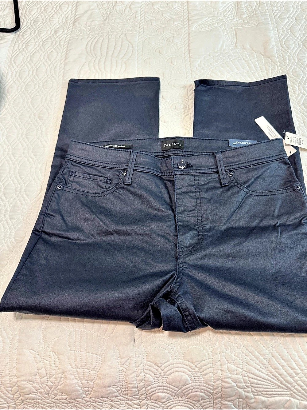 Talbots Demi Boot Crop Jean Jeans Black Size 8P NWT